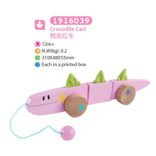 Madeira crocodilo puxar e empurrar brinquedo madeira brinquedo puxar para crianças